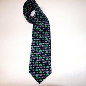 My Lucky Tie Shamrock Irish Tie St Patrick's Day Hand Made